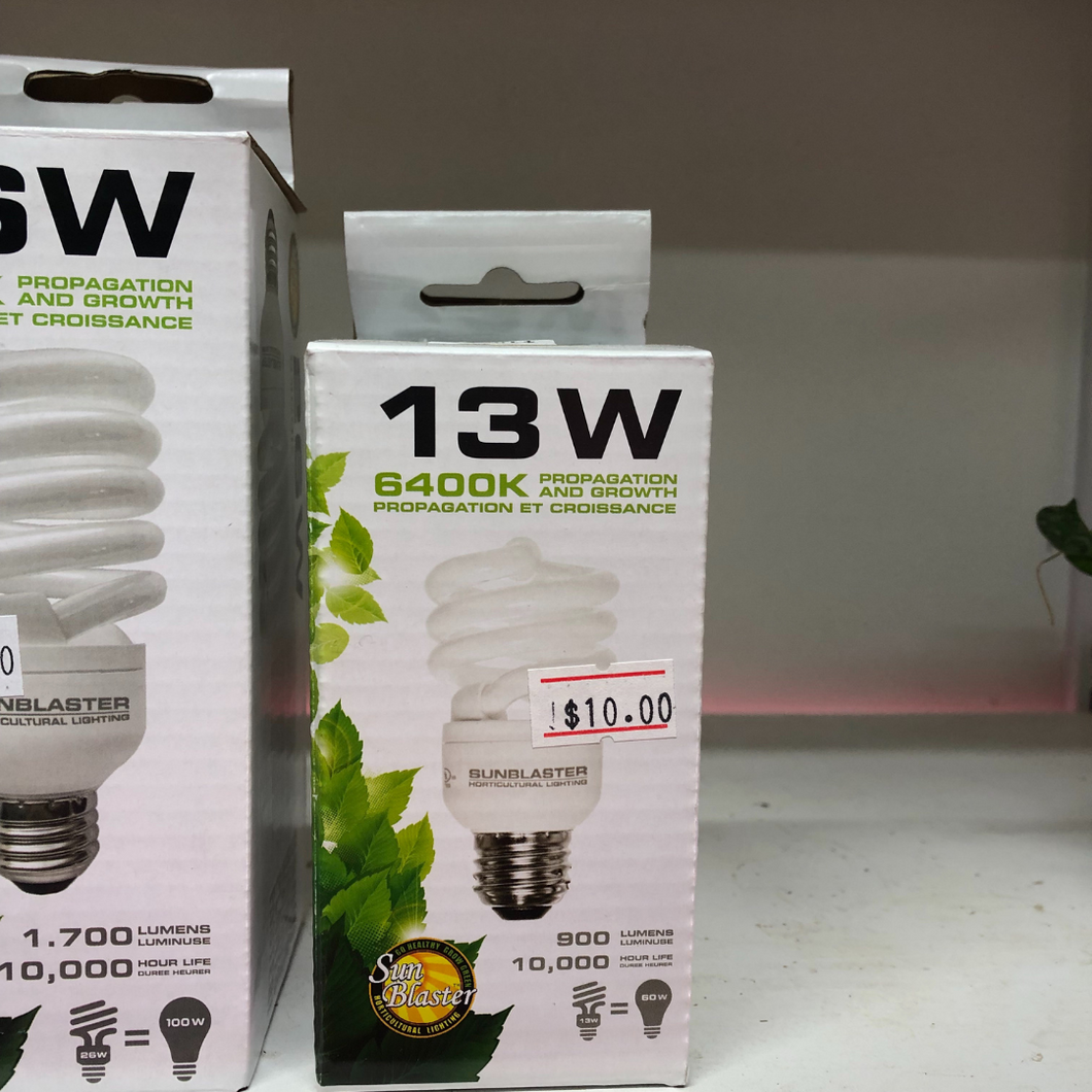 Sunblaster 13W grow light bulb